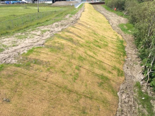 Coir mat for soil erosion control in Europe