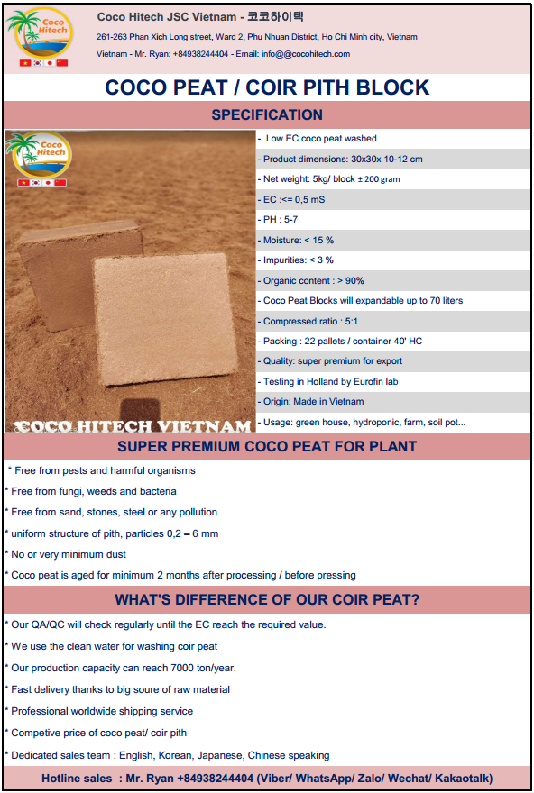 COCO HITECH COCO PEAT CATALOG