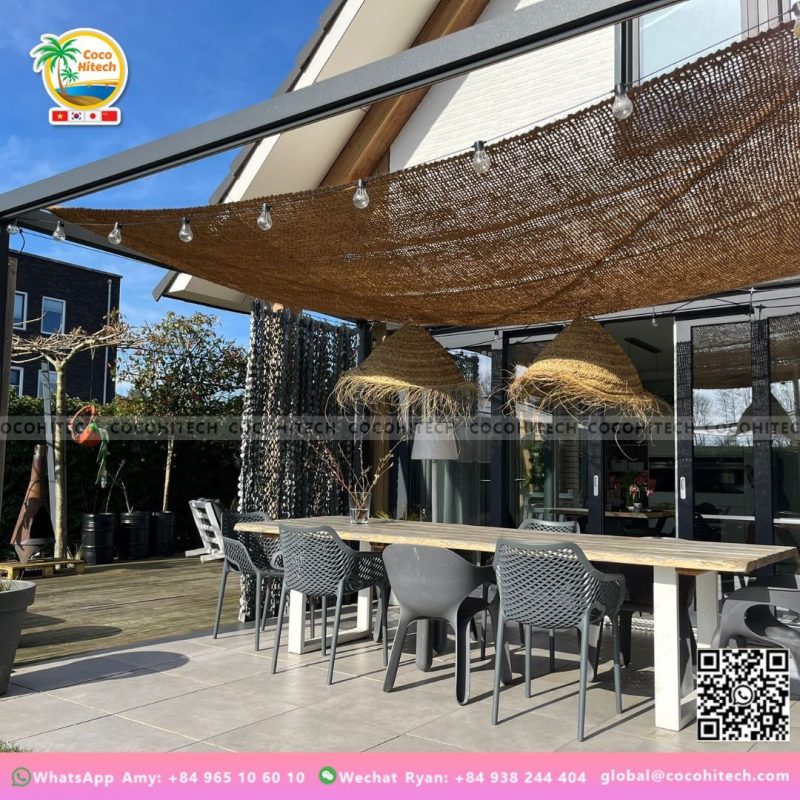 A rede de sombreamento de fibra de coco