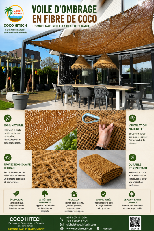 Voile d’Ombrage en Fibre de Coco