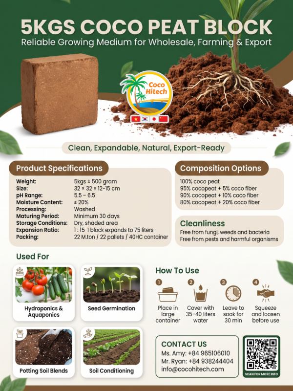 5 kgs coco peat block