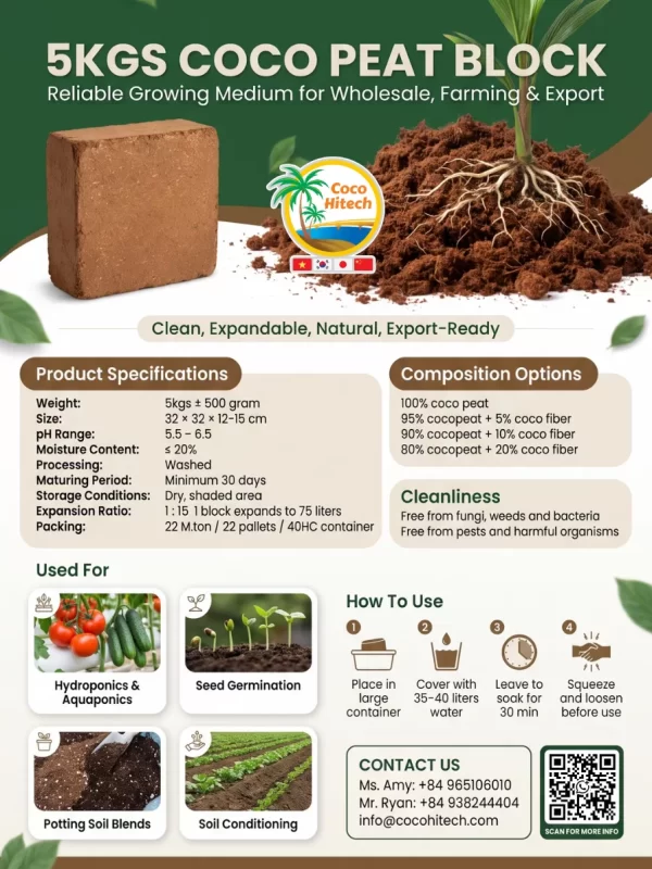 5 kgs coco peat block
