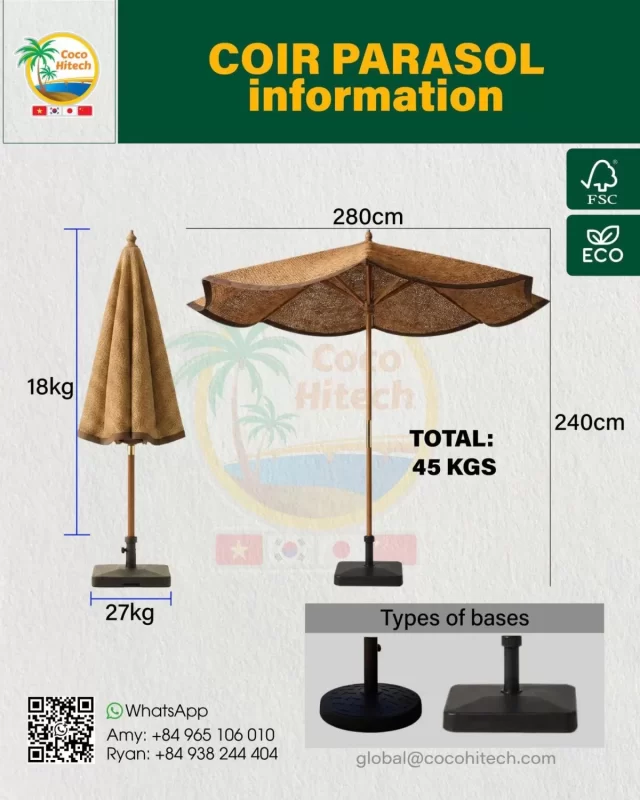 Parasol en fibre de coco
